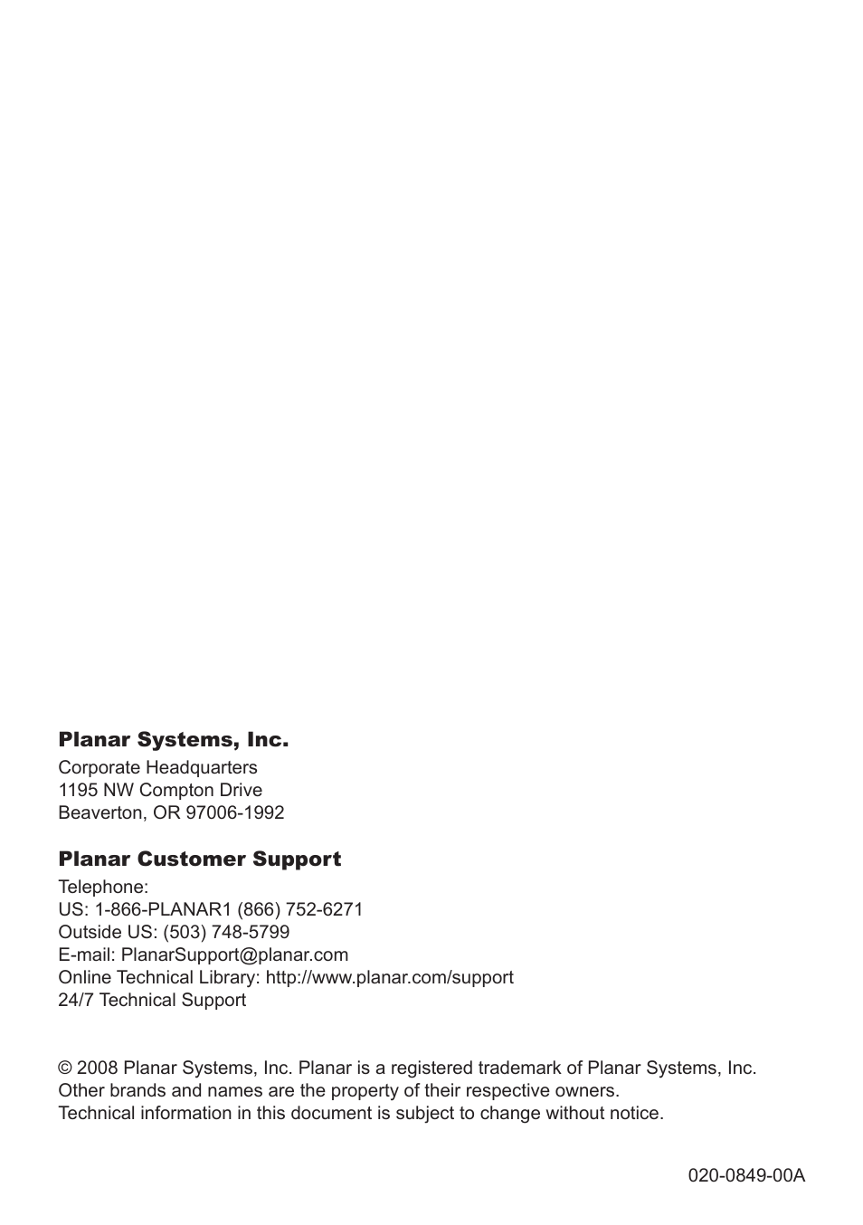 Planar PR Line PR9020 User Manual | Page 76 / 76