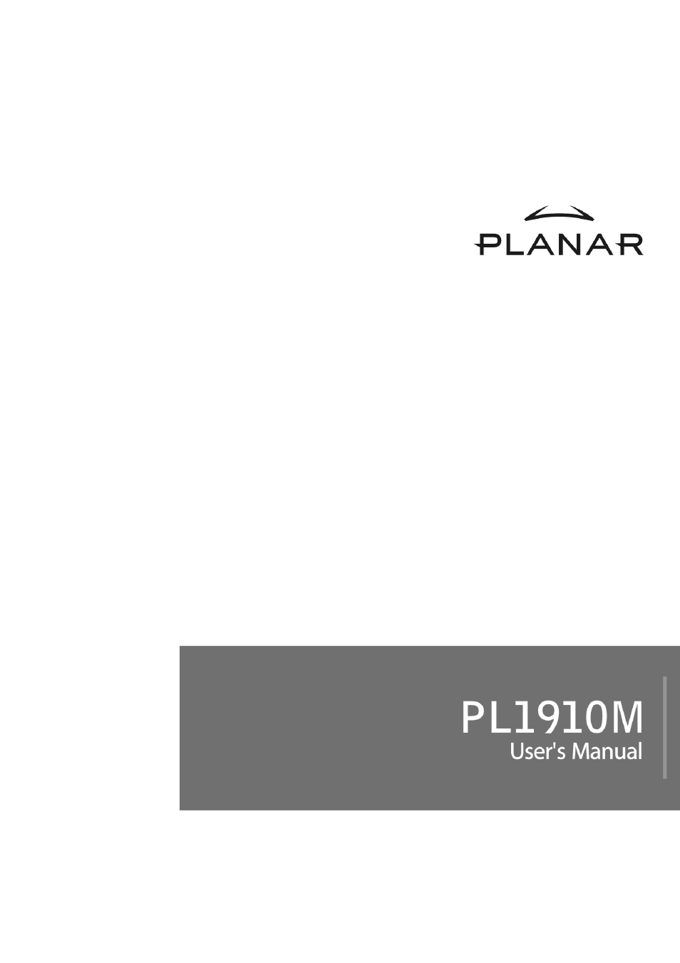 Planar PL1910 M User Manual | 13 pages