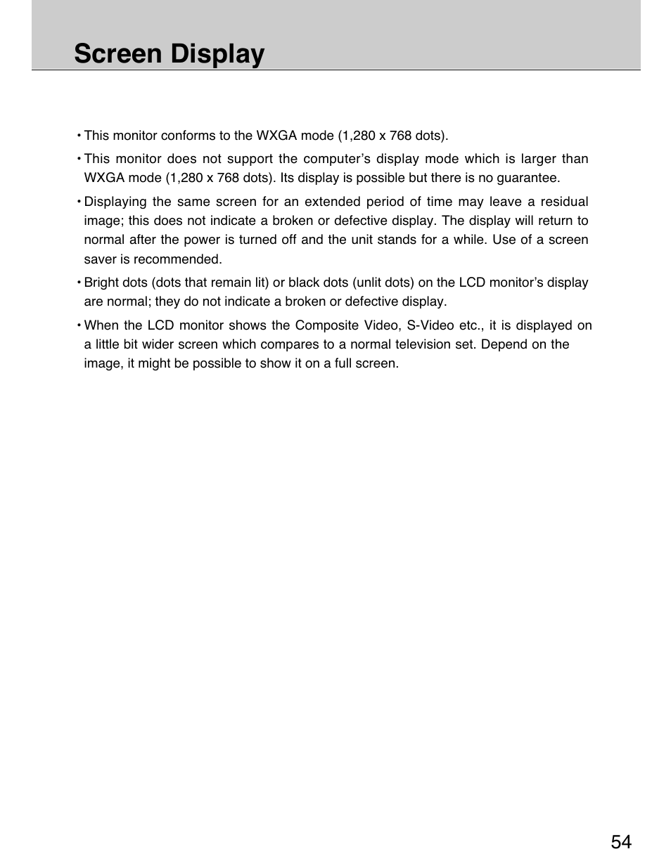Screen display | Planar 40" User Manual | Page 55 / 60
