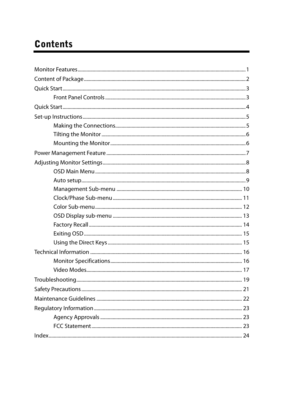 Planar PL1500M User Manual | Page 3 / 28