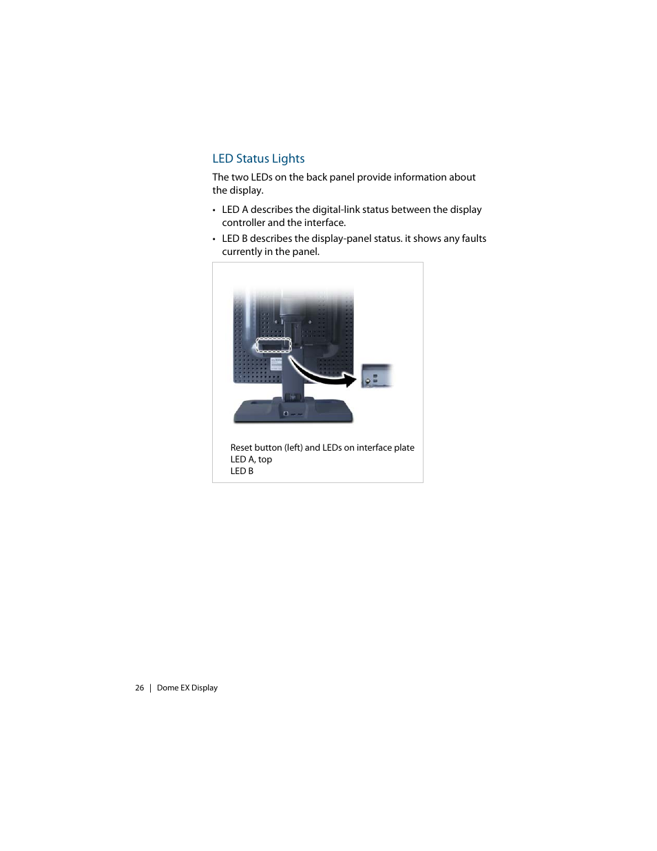 Led status lights | Planar Dome EX User Manual | Page 36 / 60