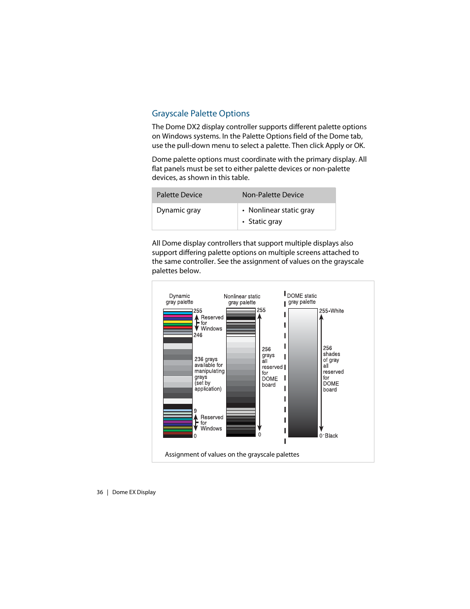 Grayscale palette options | Planar Dome EX User Manual | Page 46 / 60