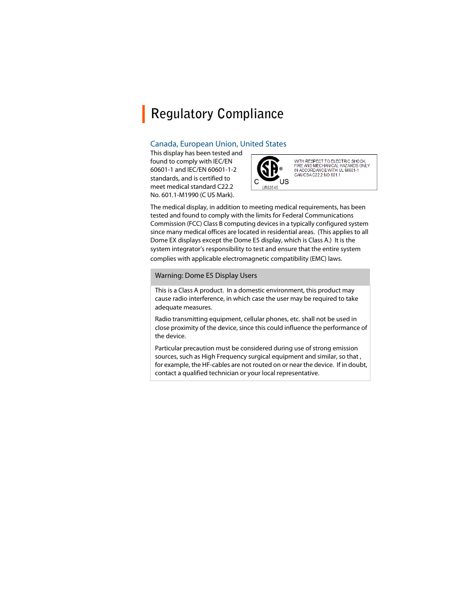 Regulatory compliance | Planar Dome EX User Manual | Page 51 / 60