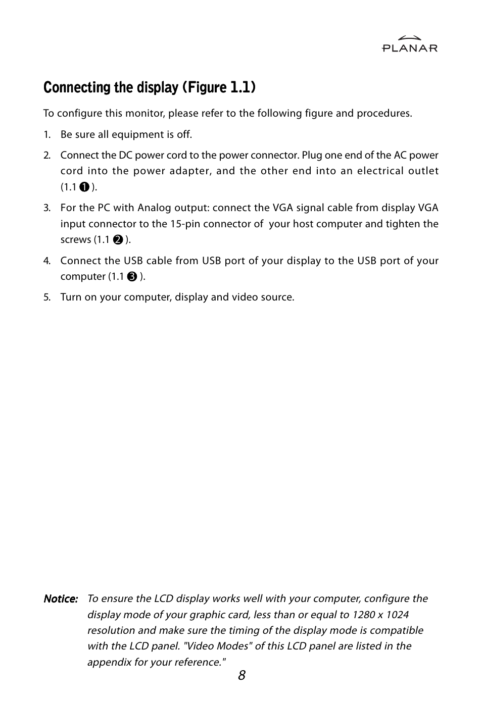 Conn | Planar LA1710RTR User Manual | Page 11 / 26