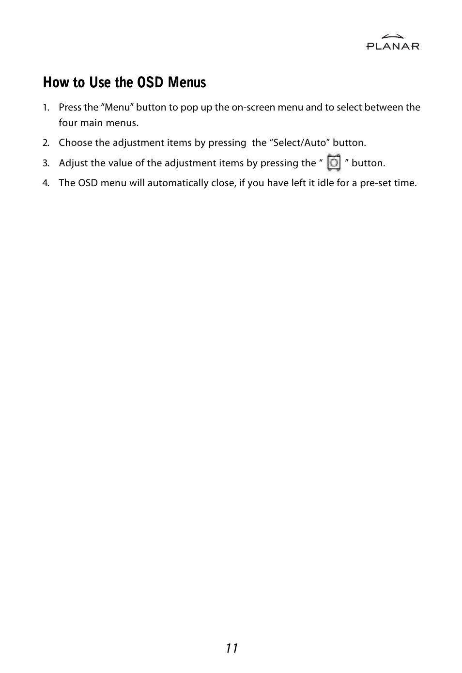 Planar LA1710RTR User Manual | Page 14 / 26
