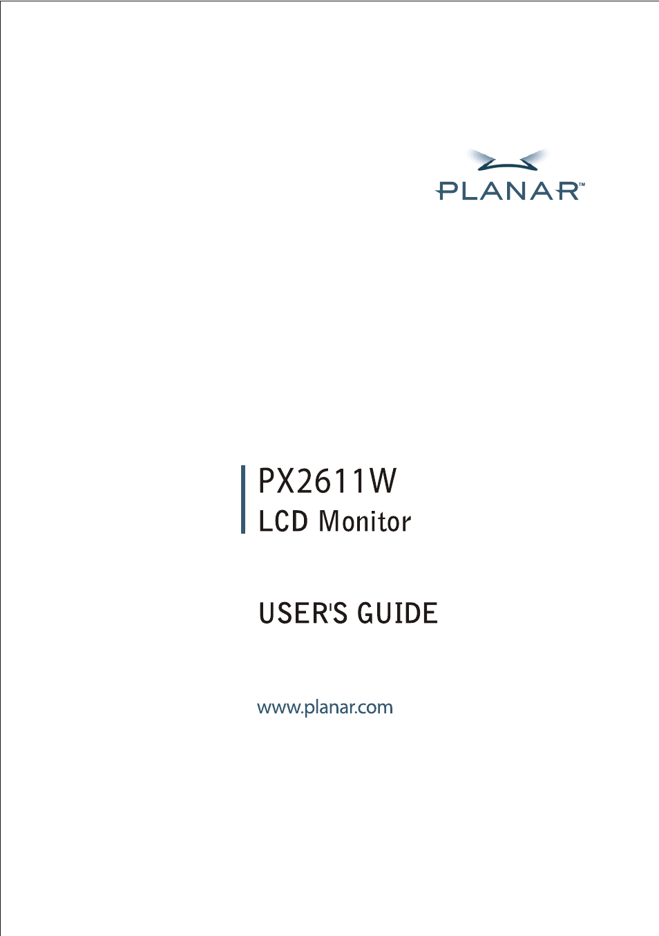 Planar PX2611W User Manual | 21 pages