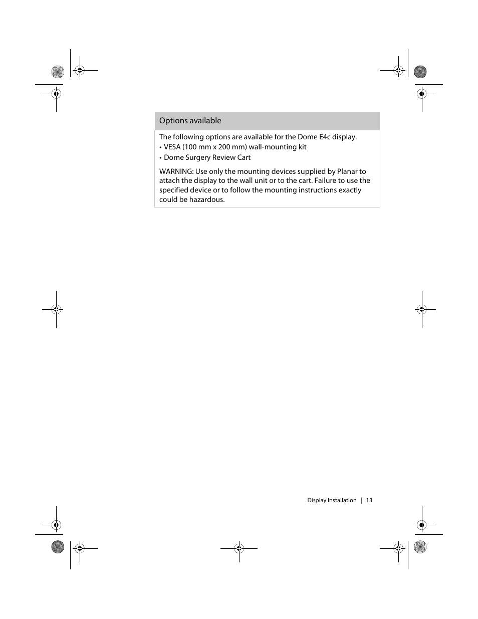 Planar Dome E4c User Manual | Page 21 / 34