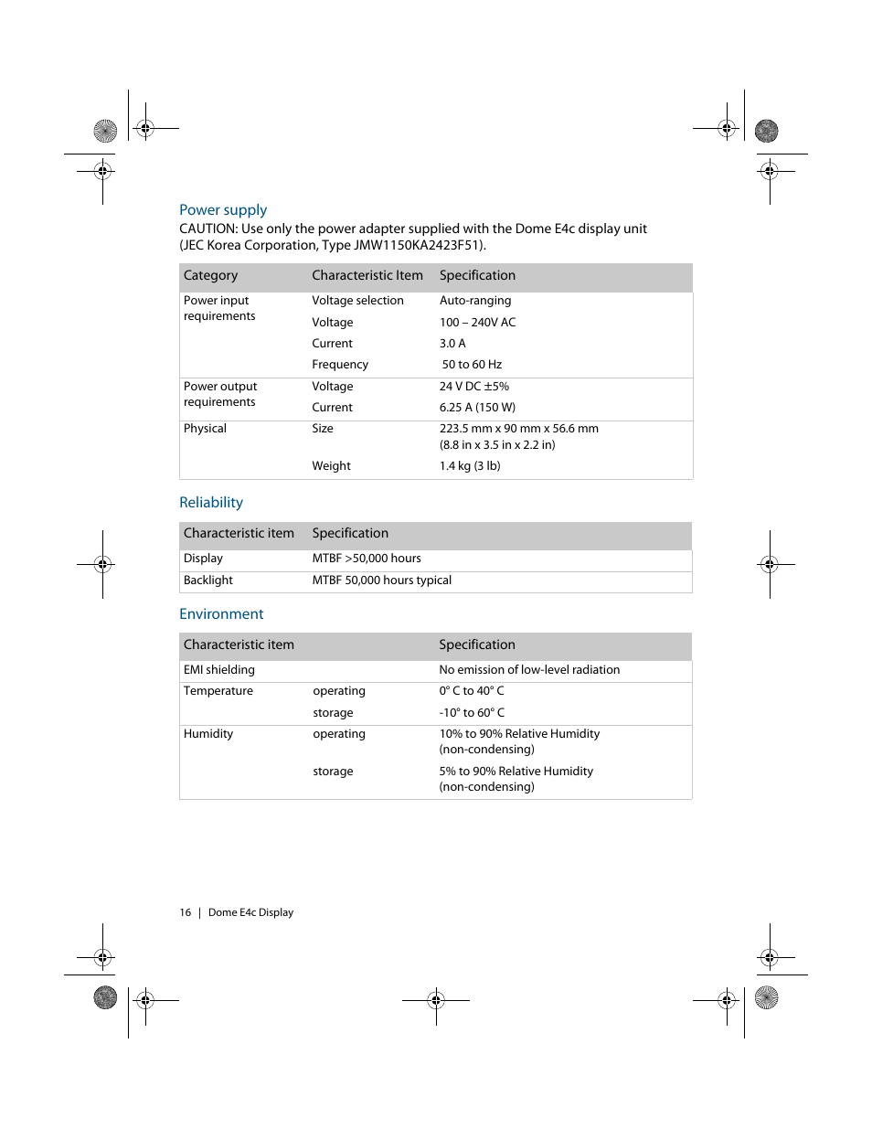 Planar Dome E4c User Manual | Page 24 / 34