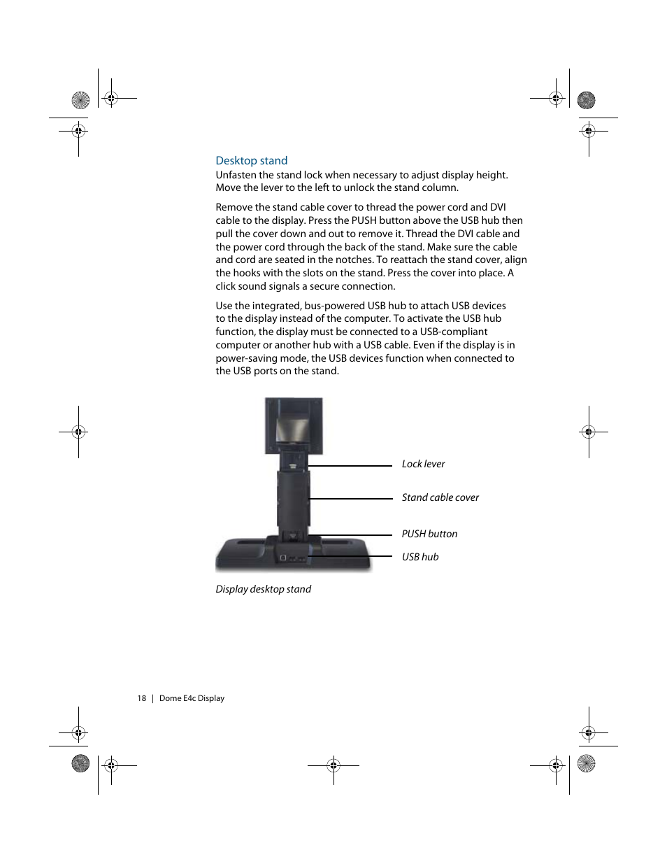 Desktop stand | Planar Dome E4c User Manual | Page 26 / 34