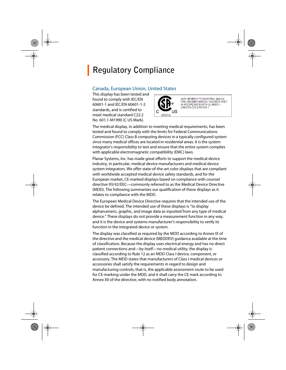 Regulatory compliance | Planar Dome E4c User Manual | Page 27 / 34