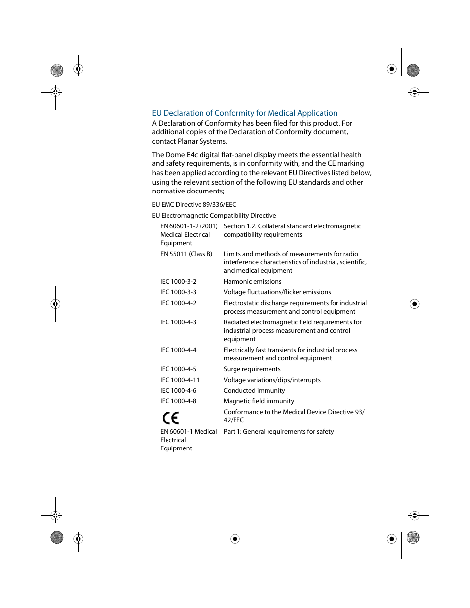 Planar Dome E4c User Manual | Page 29 / 34