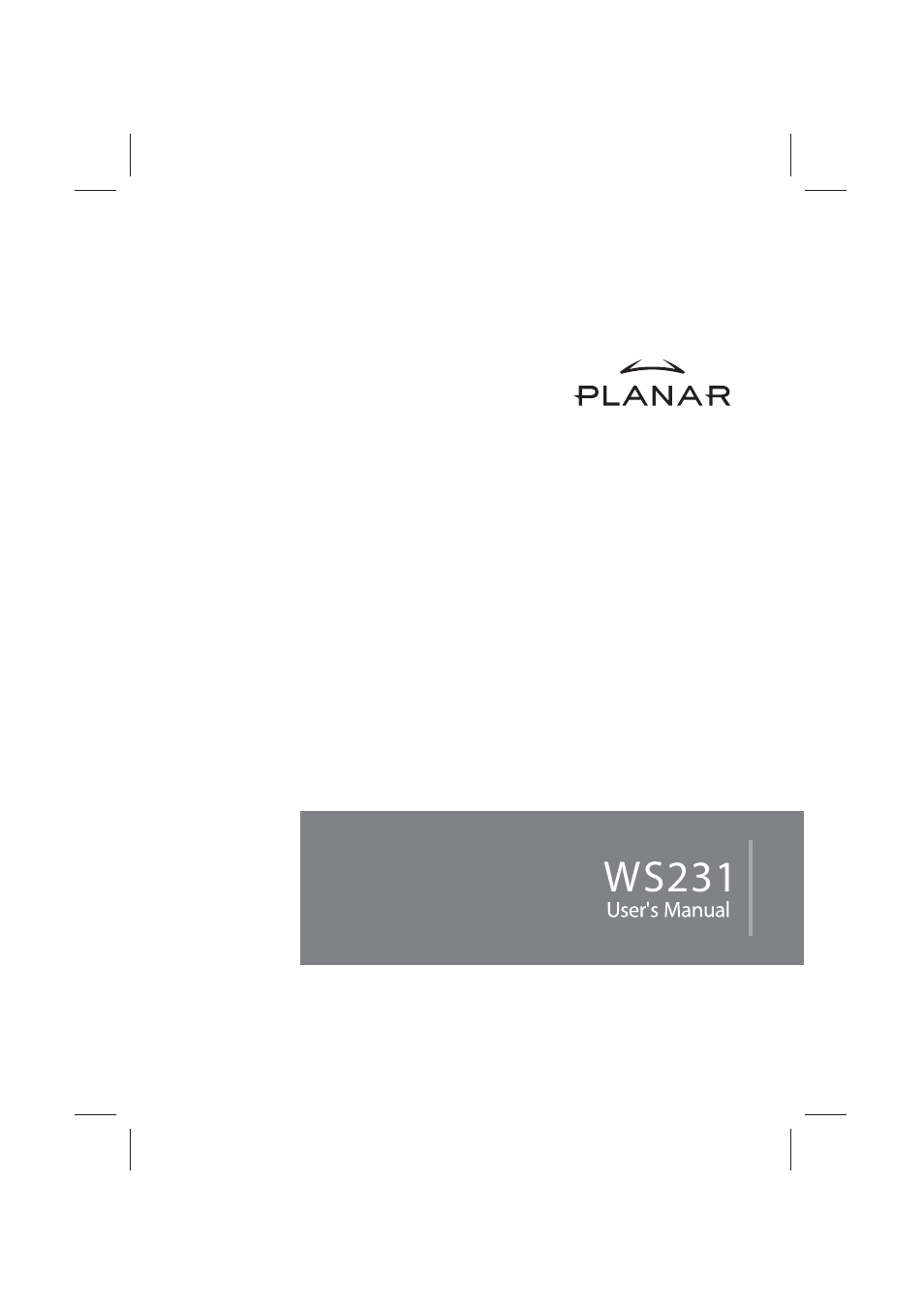 Planar WS231 User Manual | 25 pages