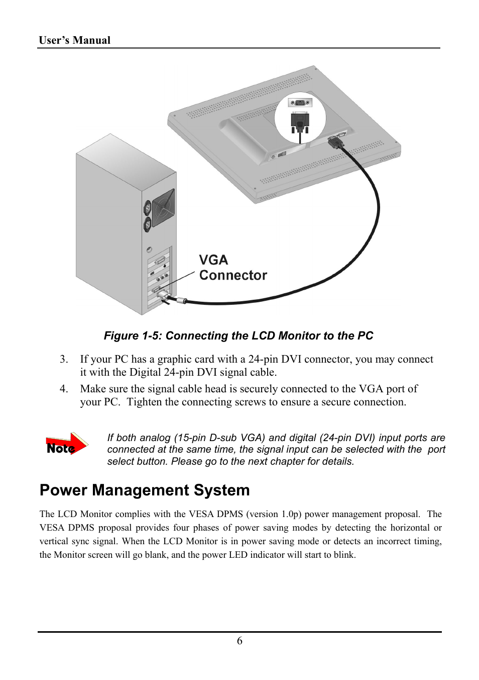 Power management system | Planar WS231 User Manual | Page 11 / 25