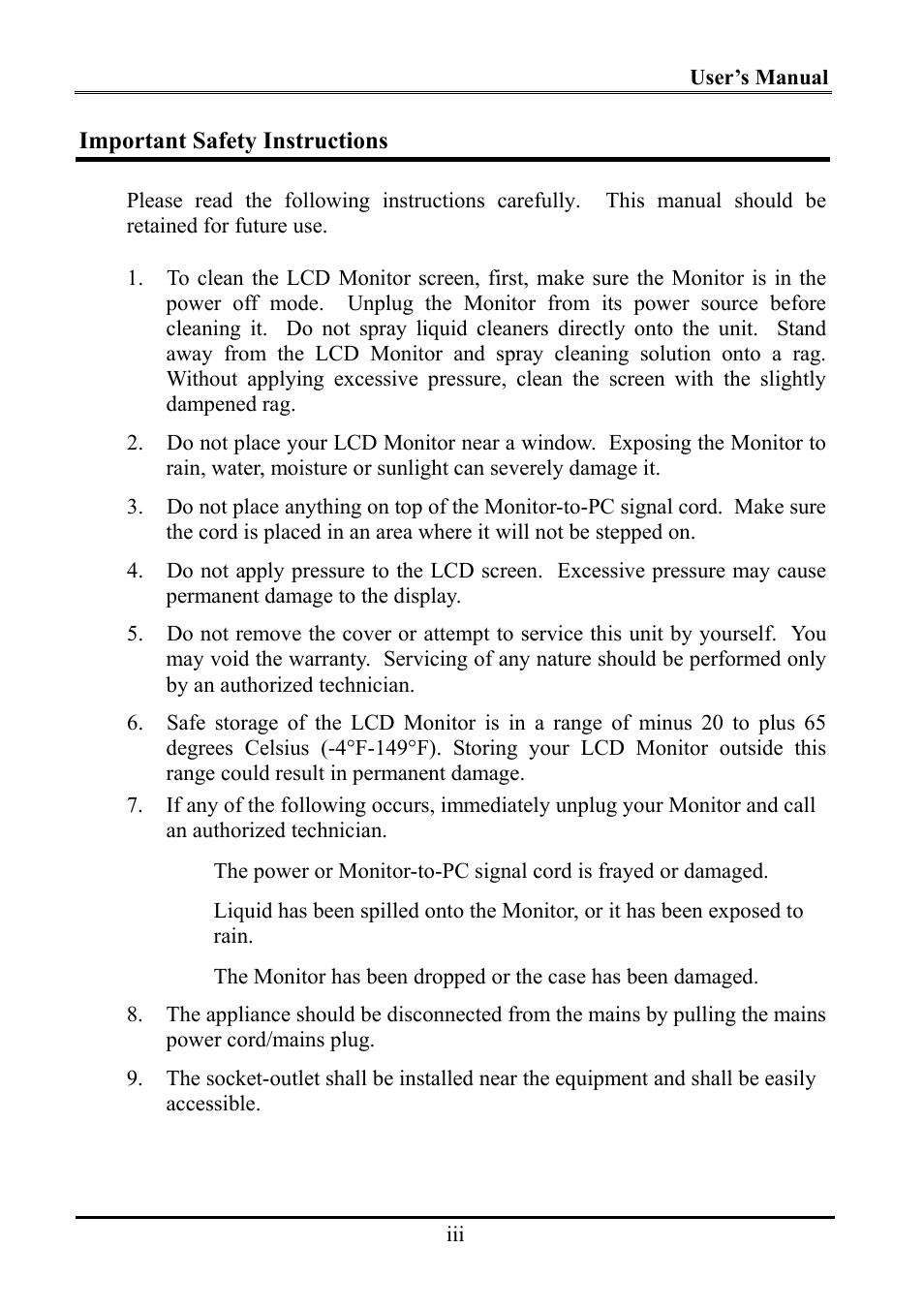 Planar WS231 User Manual | Page 4 / 25