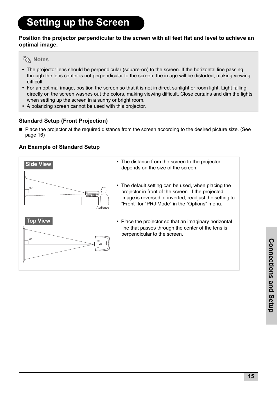 Setting up the screen, Connections and setup | Planar PD7130 User Manual | Page 23 / 53