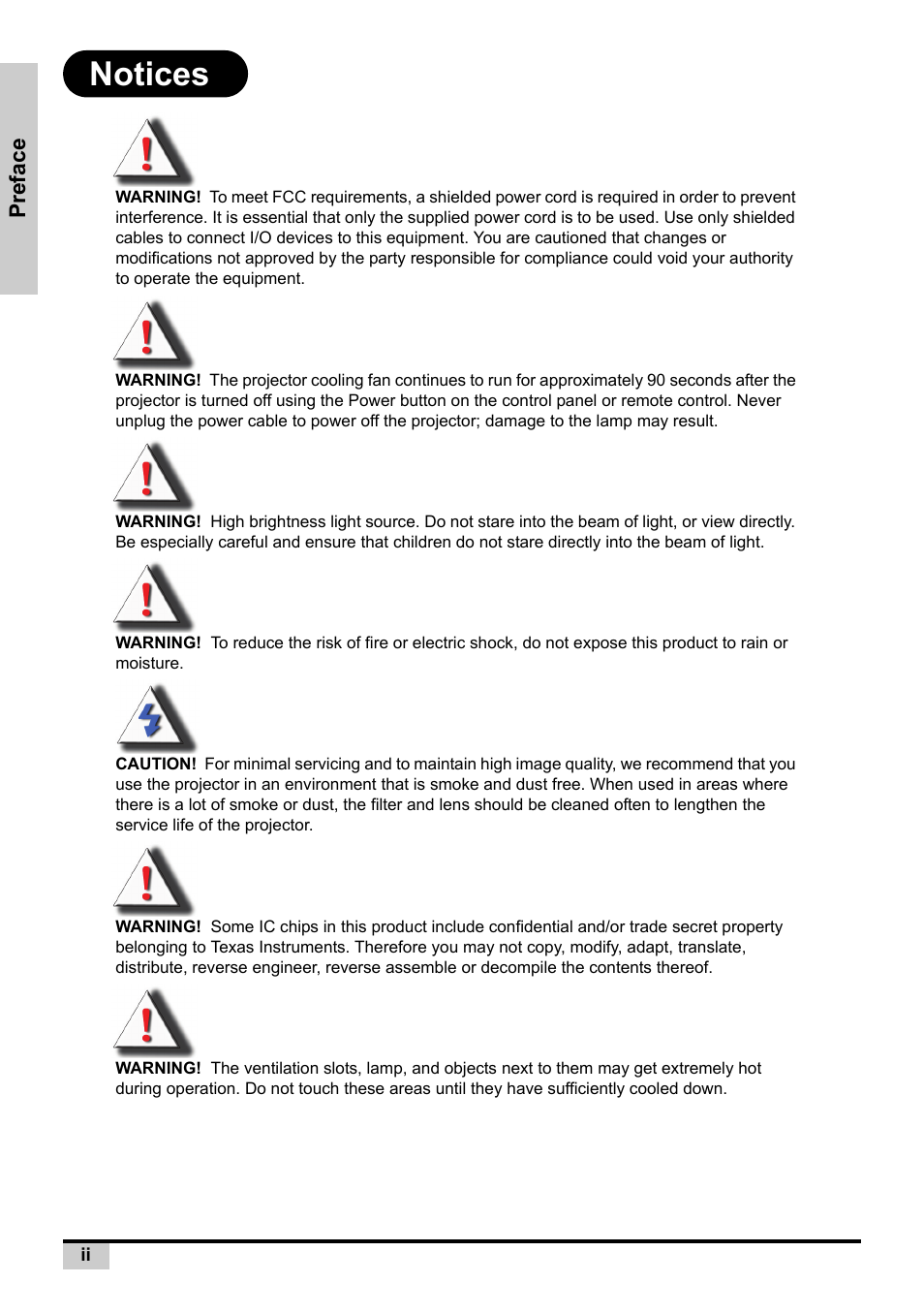 Notices | Planar PD7130 User Manual | Page 4 / 53