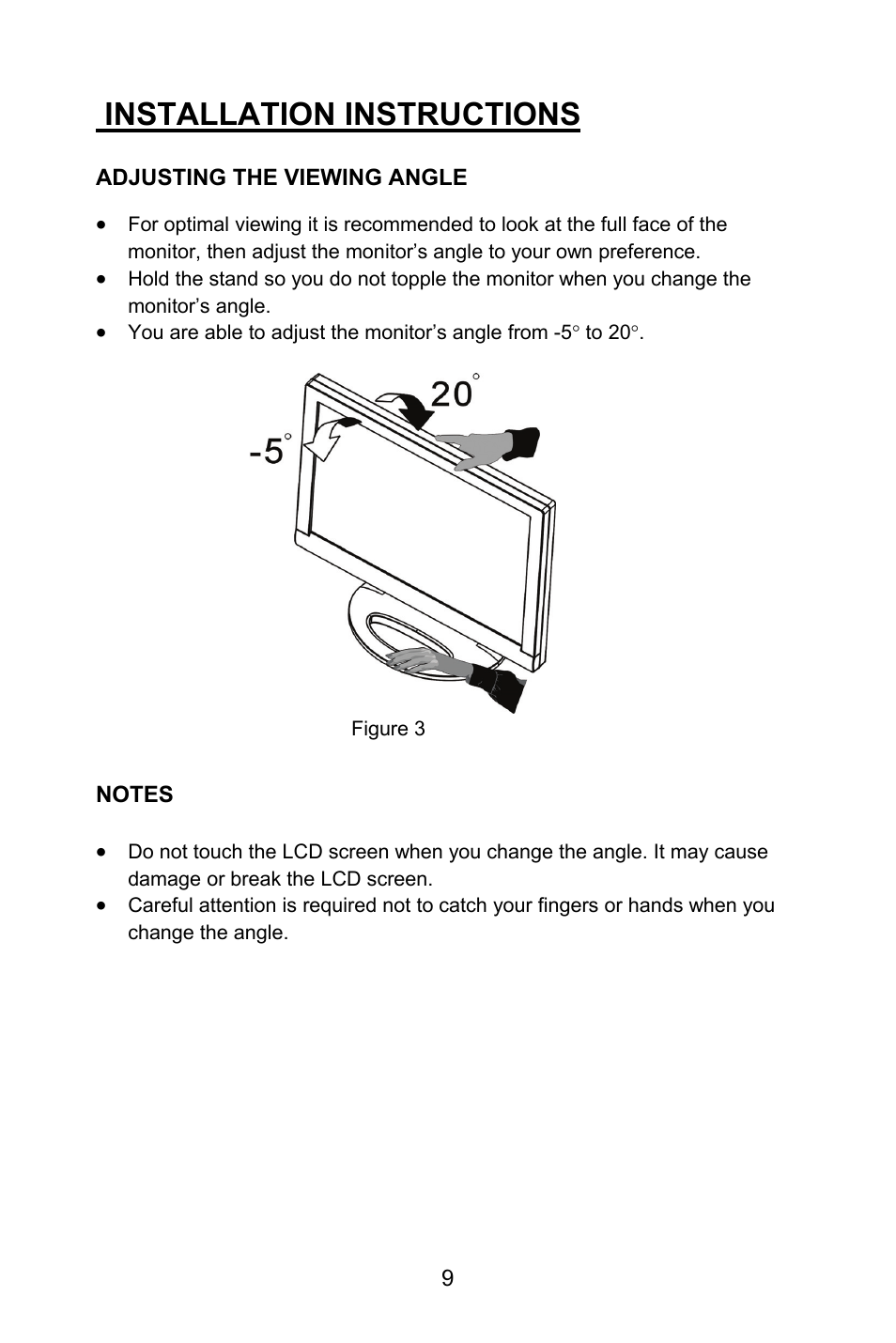 Installation instructions | Planar PL1520M User Manual | Page 12 / 36