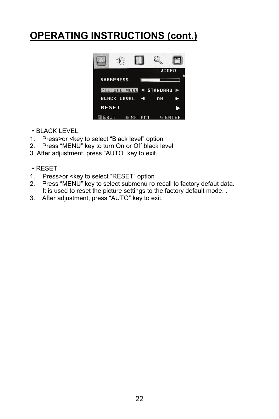 Operating instructions (cont.) | Planar PL1520M User Manual | Page 25 / 36