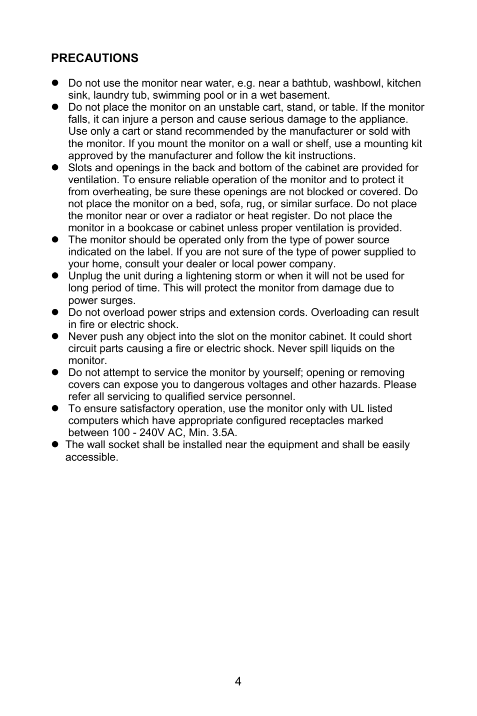 Planar PL1520M User Manual | Page 7 / 36