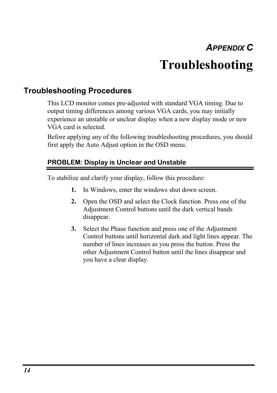 Troubleshooting | Planar PT1503NT User Manual | Page 19 / 21