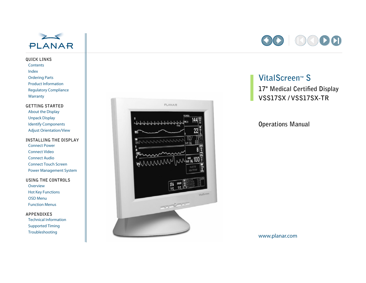 Planar VSS17SX User Manual | 35 pages