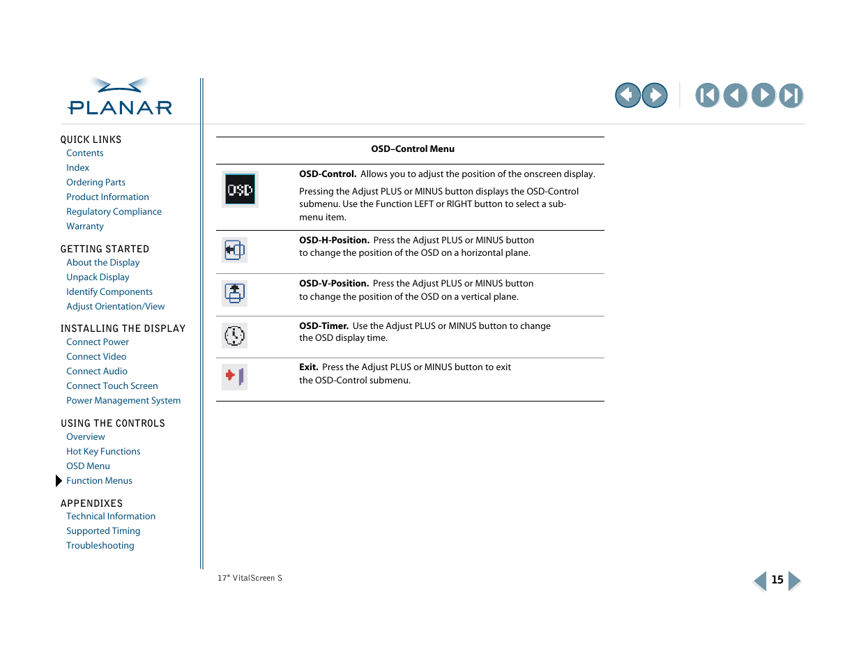 Planar VSS17SX User Manual | Page 23 / 35