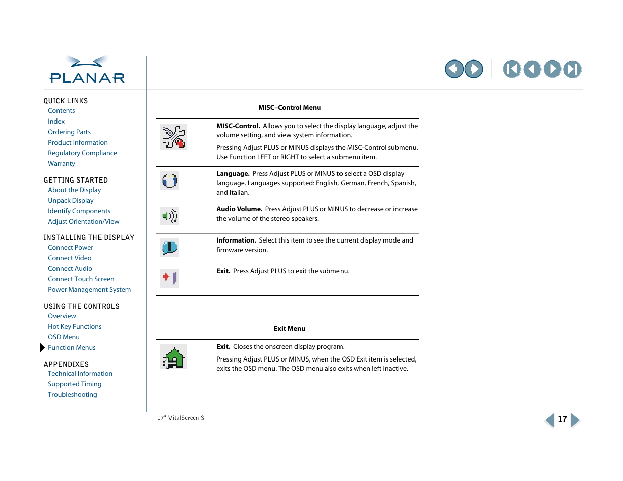 Planar VSS17SX User Manual | Page 25 / 35