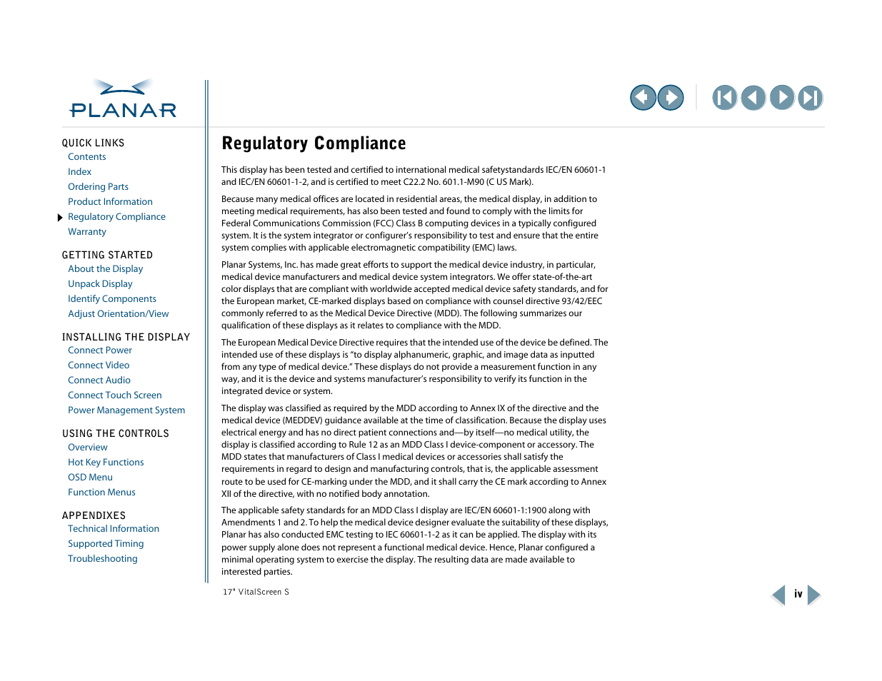 Regulatory compliance | Planar VSS17SX User Manual | Page 4 / 35