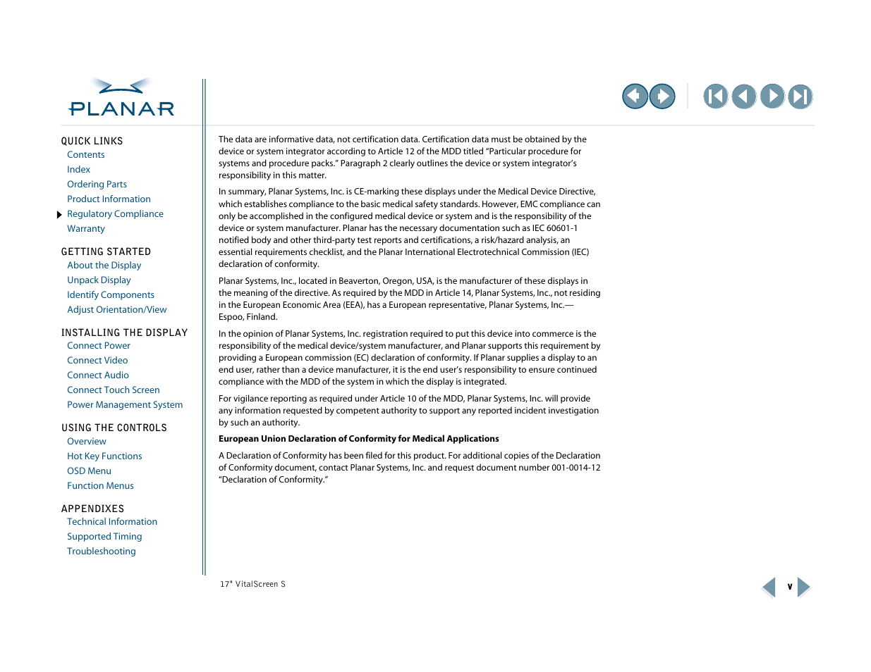 Planar VSS17SX User Manual | Page 5 / 35