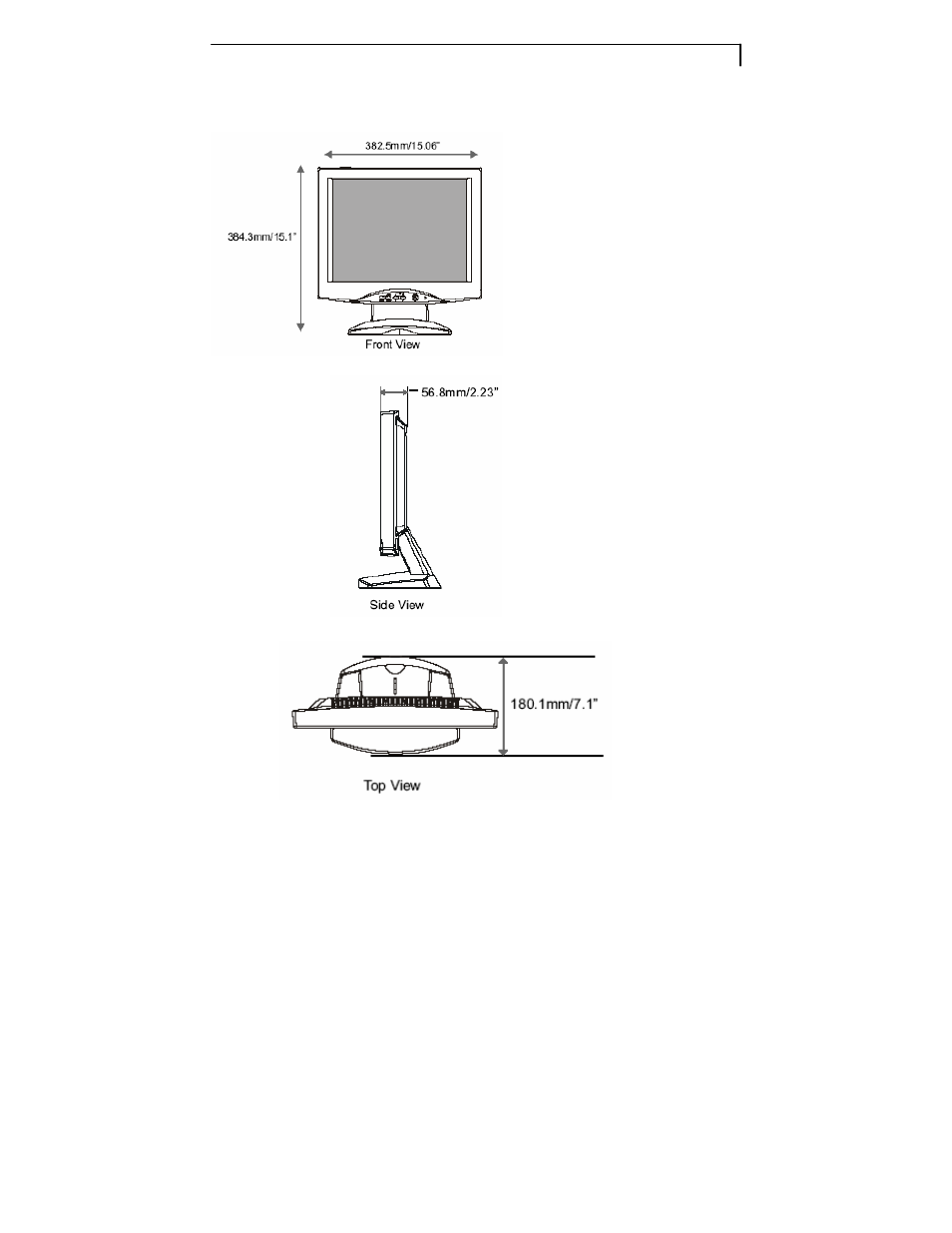 Product dimensions | Planar PT1510MX User Manual | Page 23 / 32