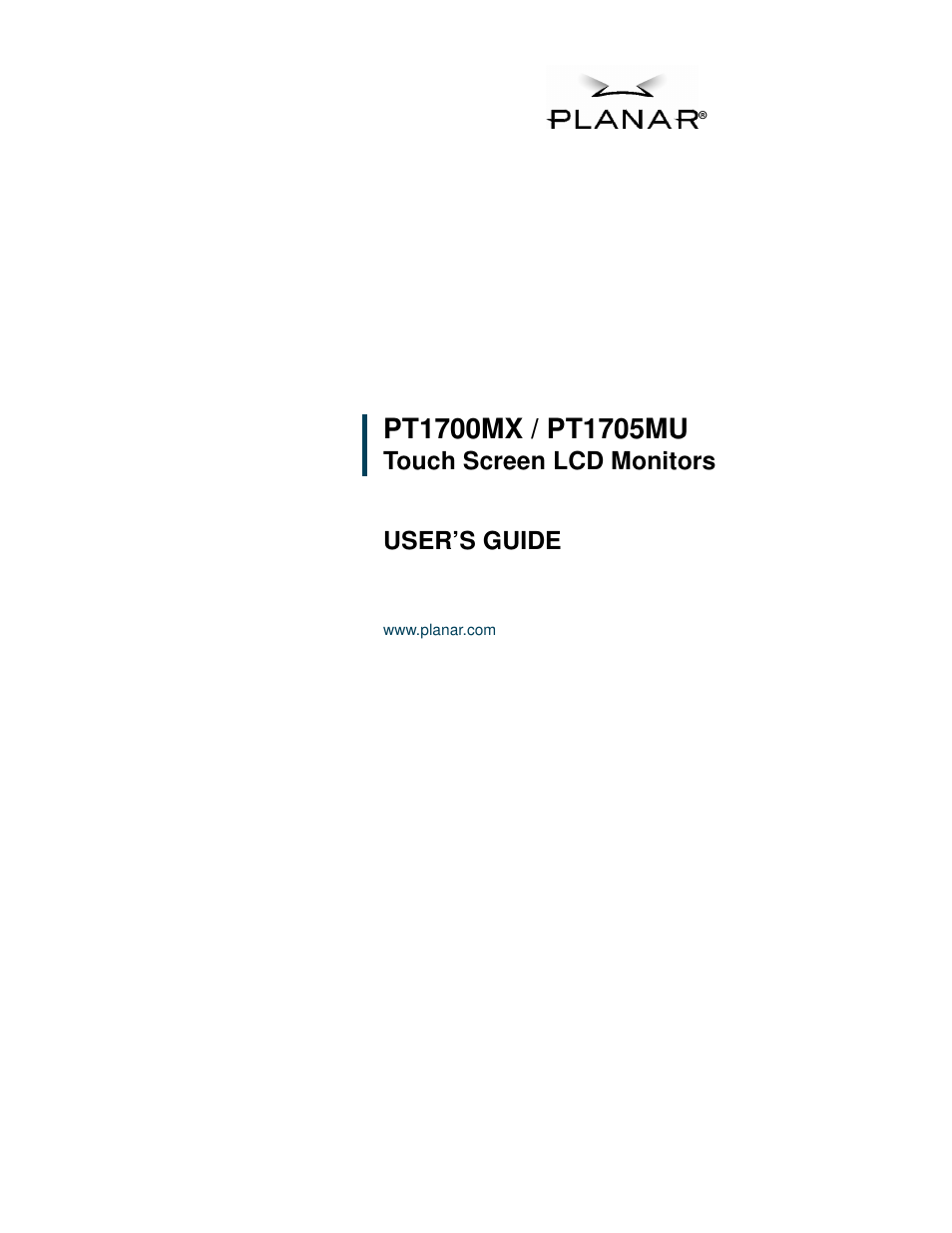 Planar PT1700MX User Manual | 24 pages
