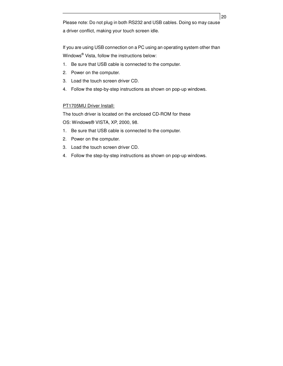 Planar PT1700MX User Manual | Page 22 / 24