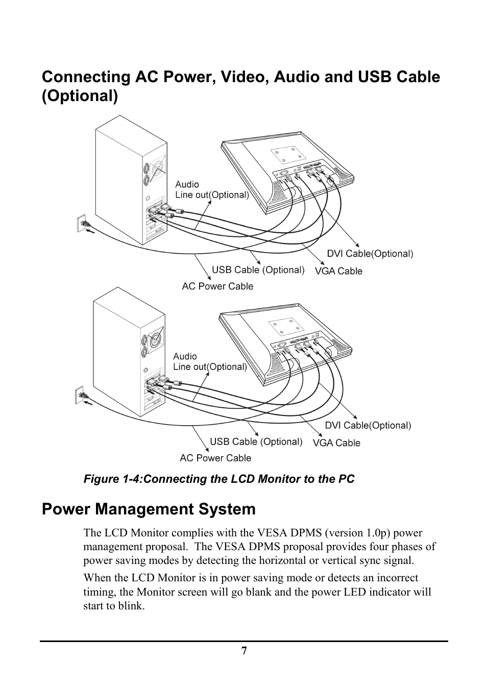 Power management system | Planar PE191M User Manual | Page 14 / 28