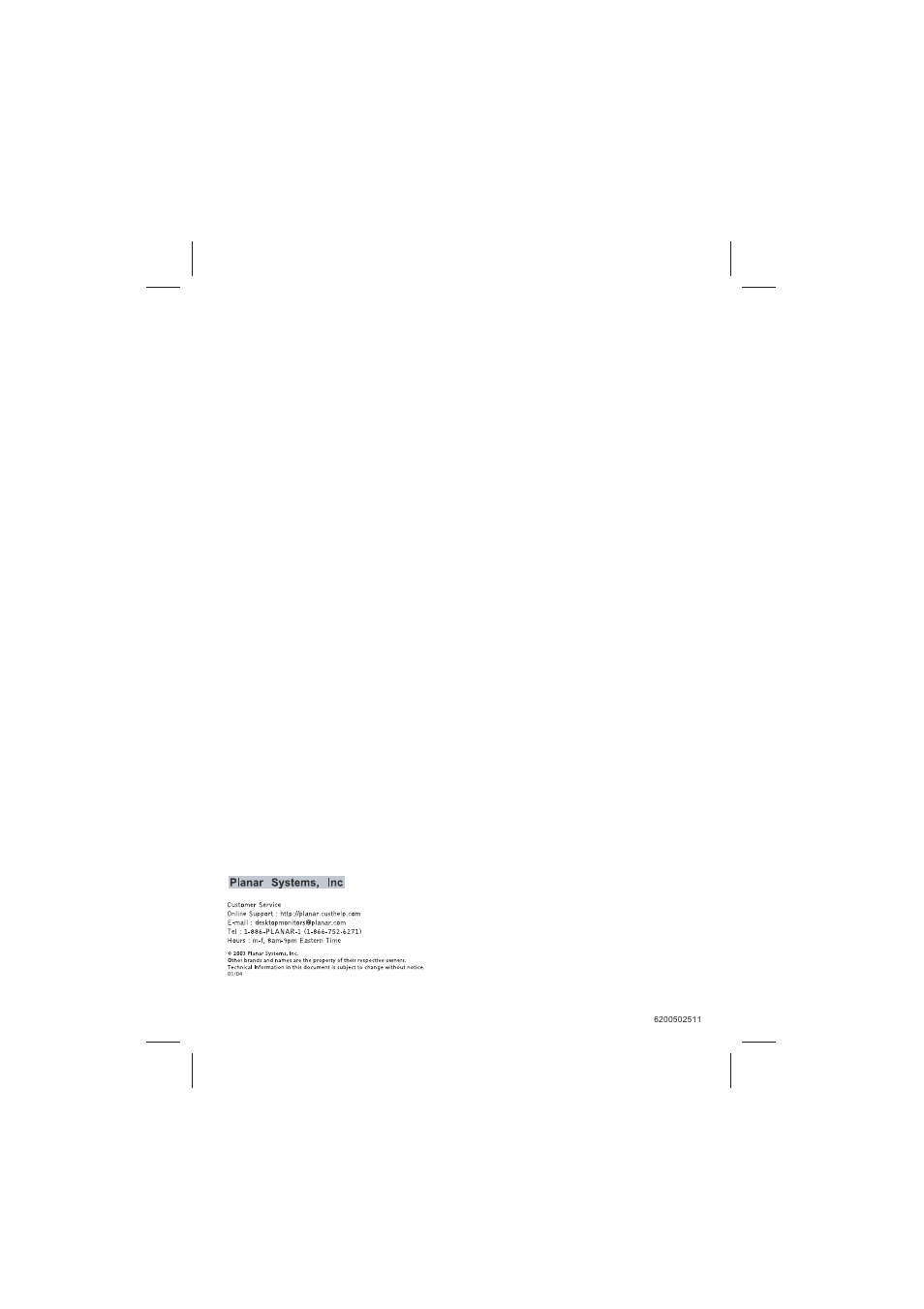 Planar PE191M User Manual | Page 28 / 28