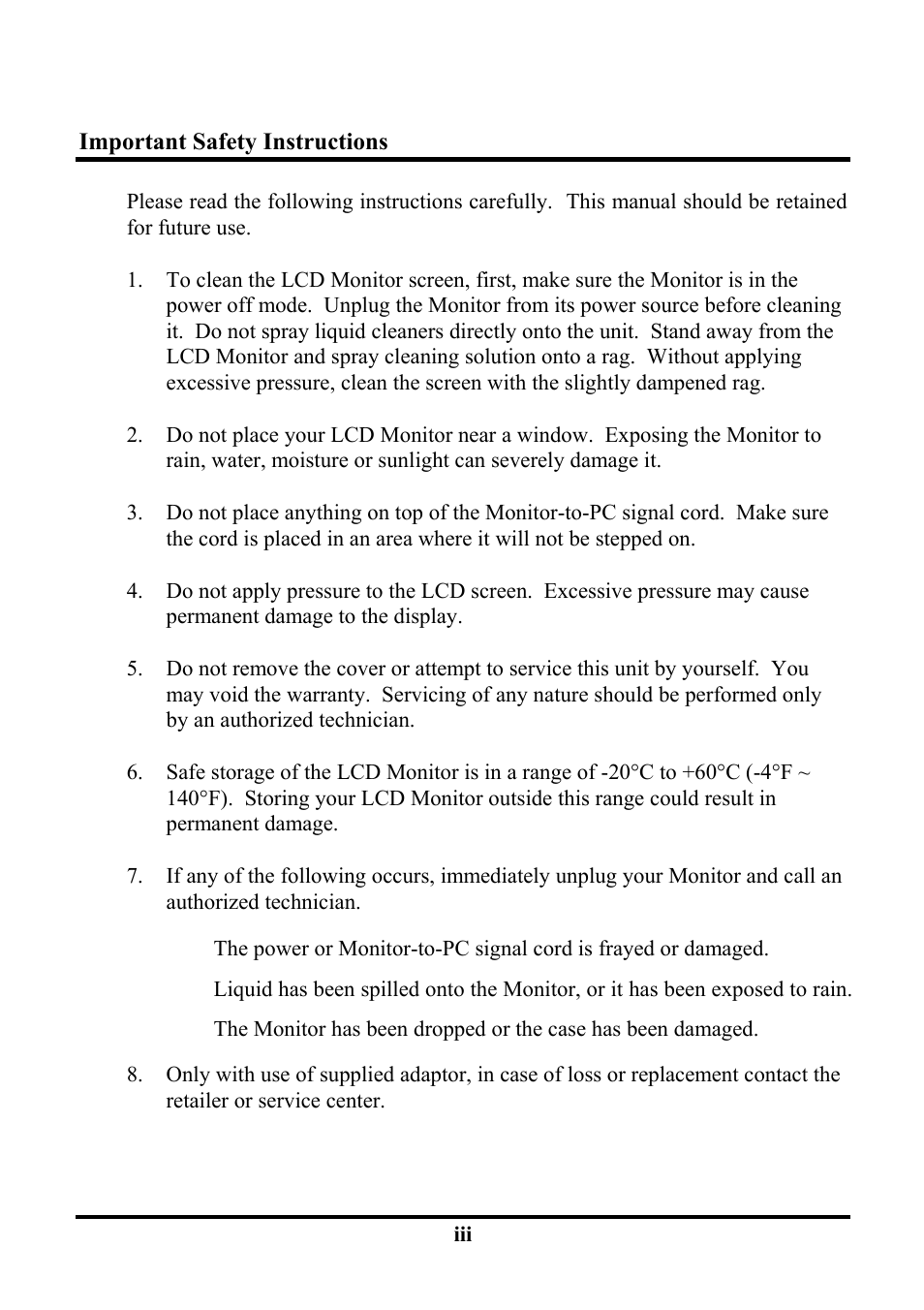 Planar PE191M User Manual | Page 4 / 28