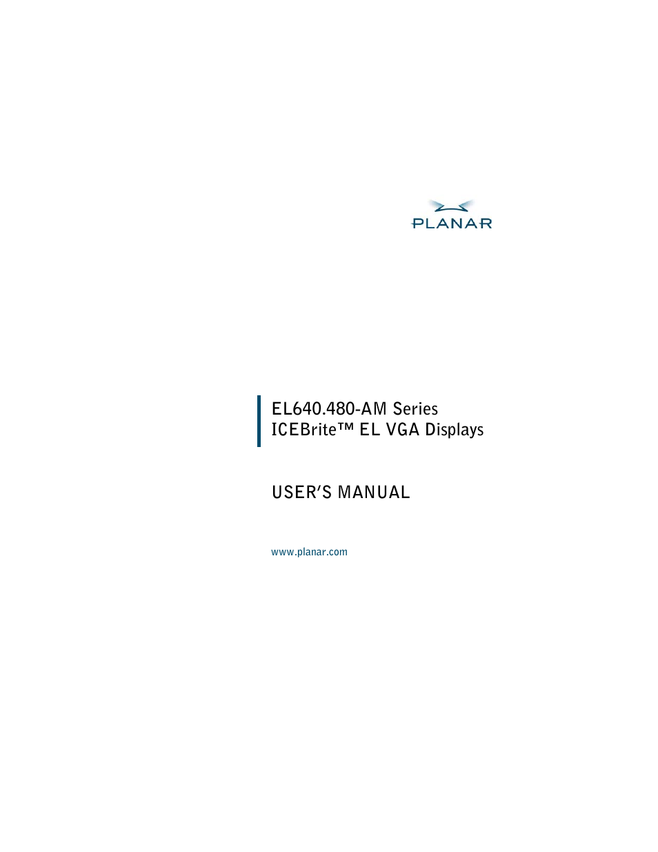 Planar ICEBrite EL VGA Displays EL640.480-AM User Manual | 21 pages