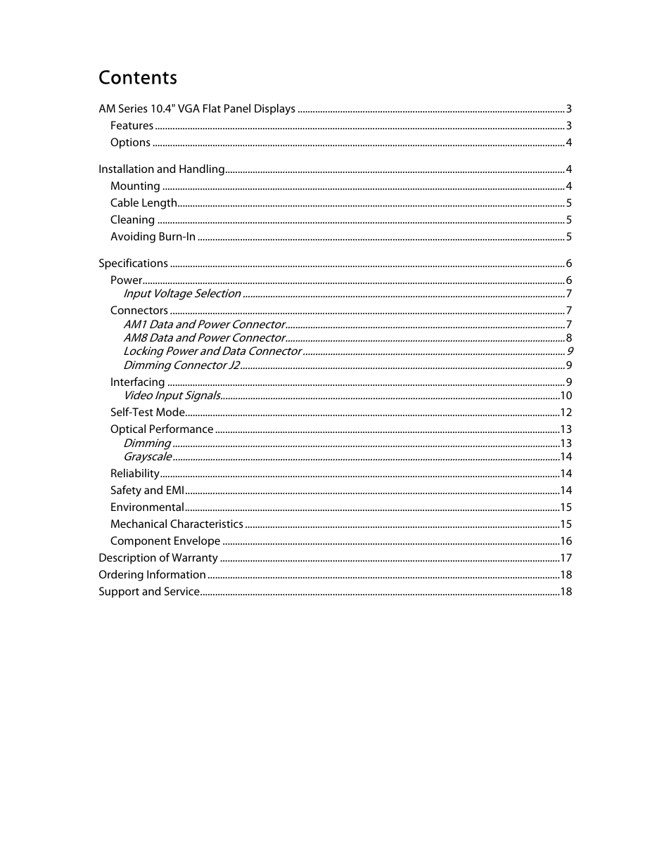 Planar ICEBrite EL VGA Displays EL640.480-AM User Manual | Page 3 / 21