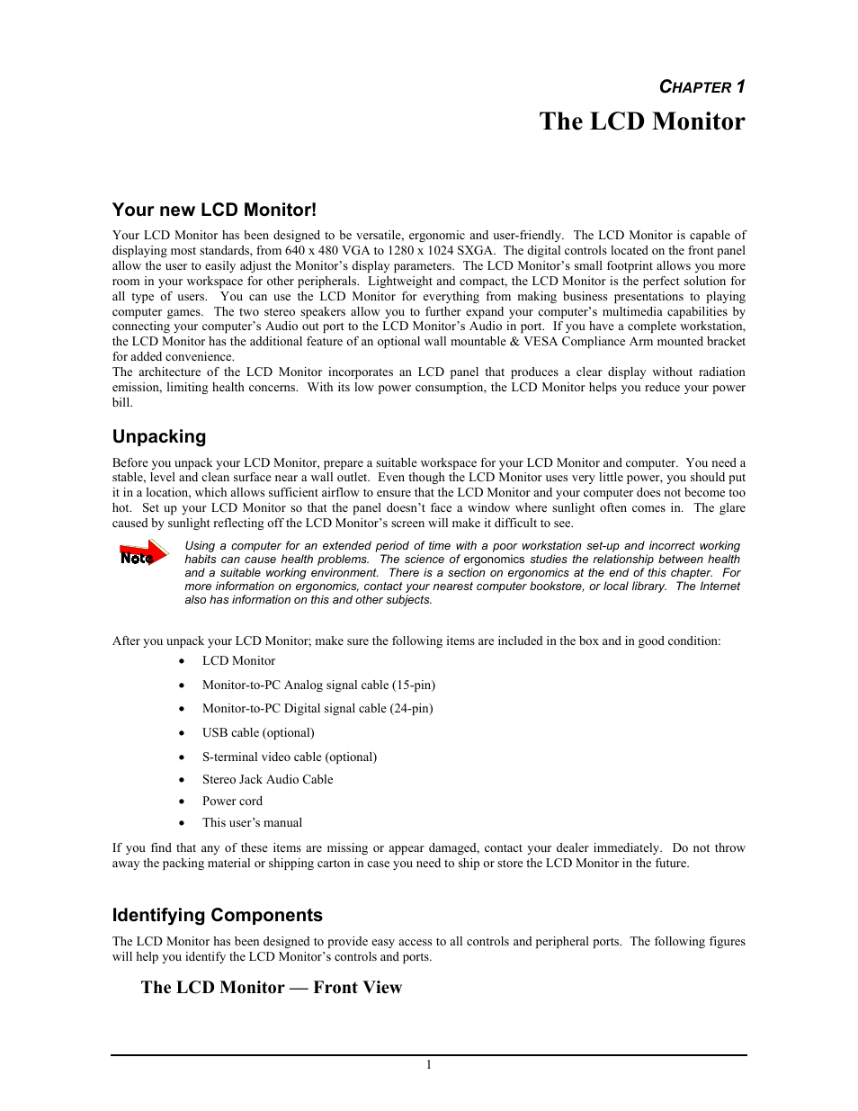 The lcd monitor | Planar PT1814NUV User Manual | Page 7 / 20