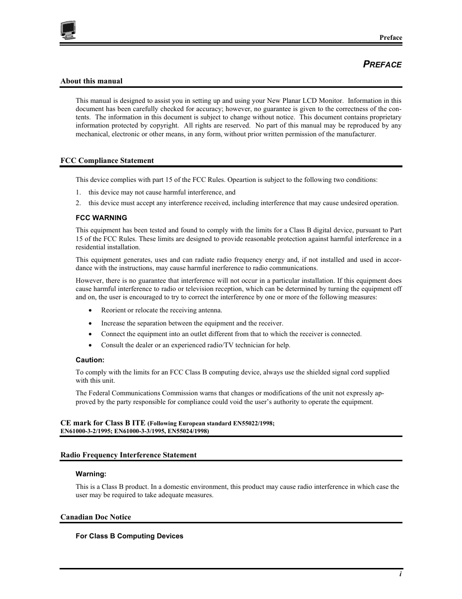 Planar PT1503Z User Manual | Page 3 / 19