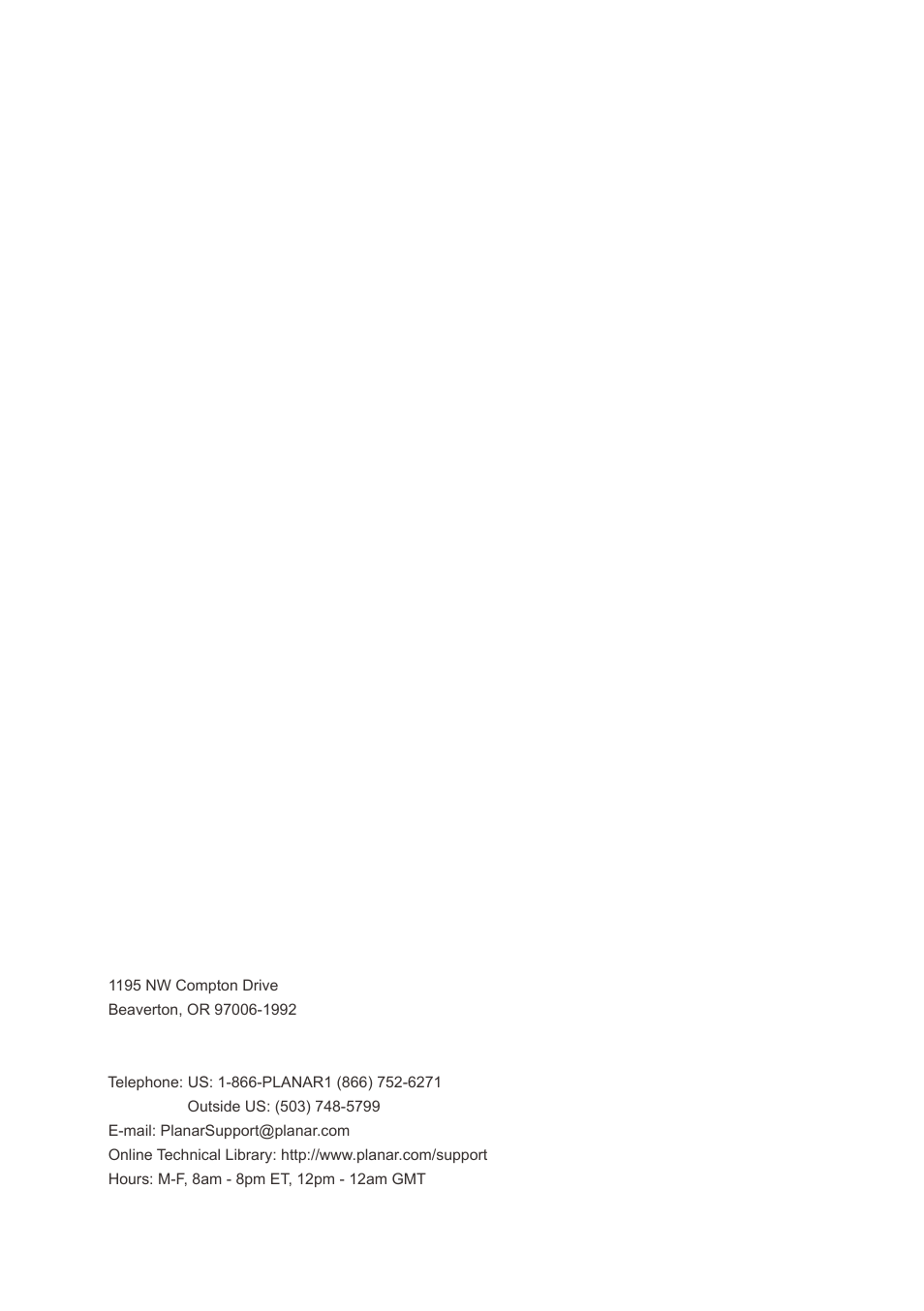Planar systems, inc | Planar PR Line PR6020 User Manual | Page 2 / 37