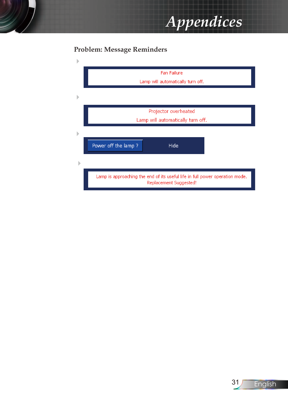 Appendices | Planar PR Line PR6020 User Manual | Page 34 / 37