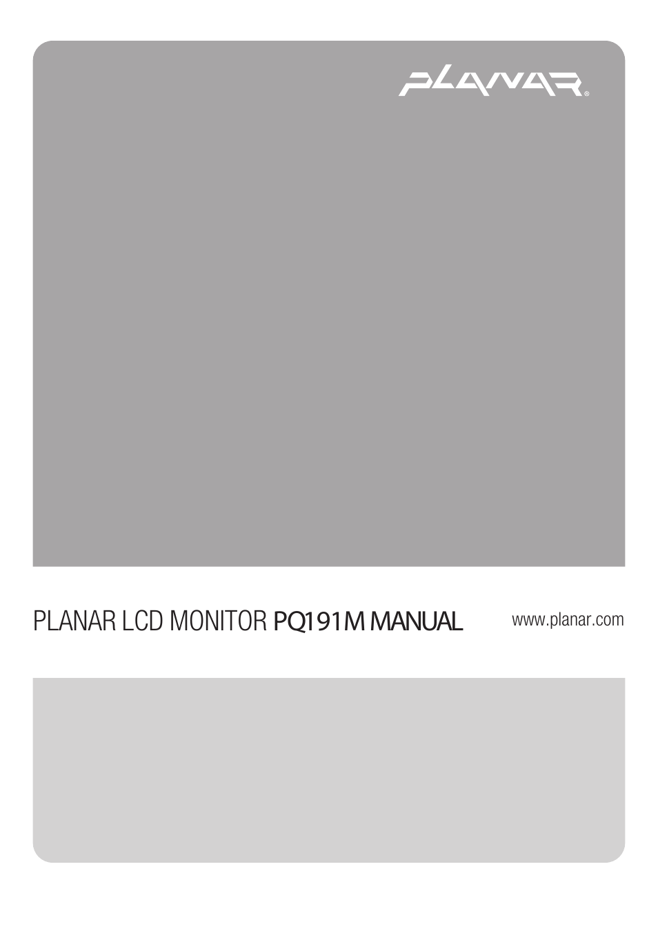 Planar PQ191M User Manual | 18 pages