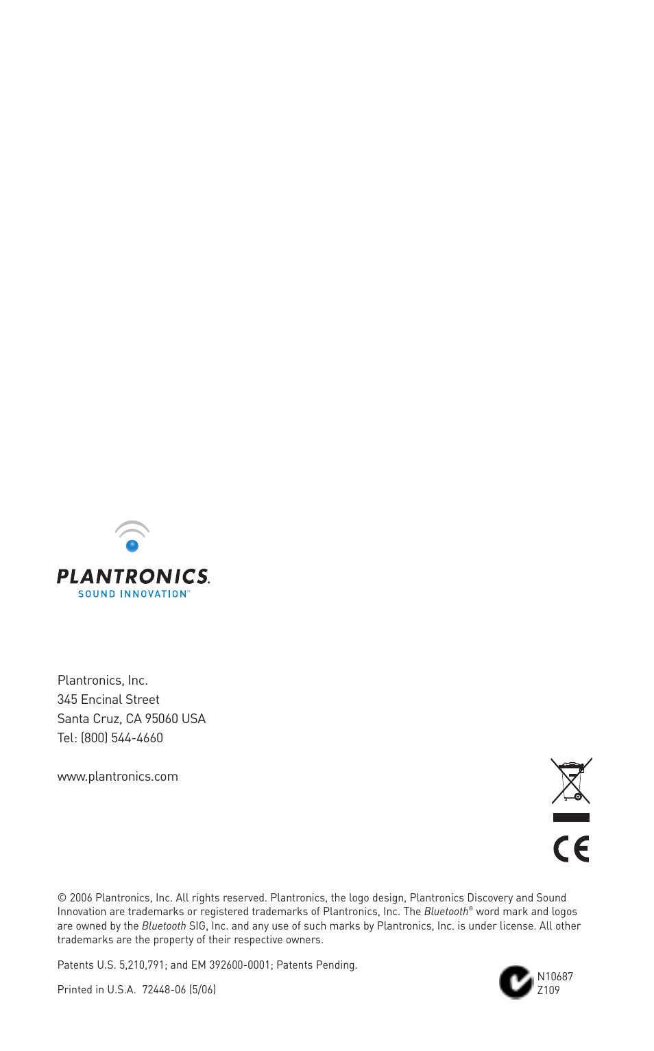 Plantronics Bluetooth Headset none User Manual | Page 16 / 16