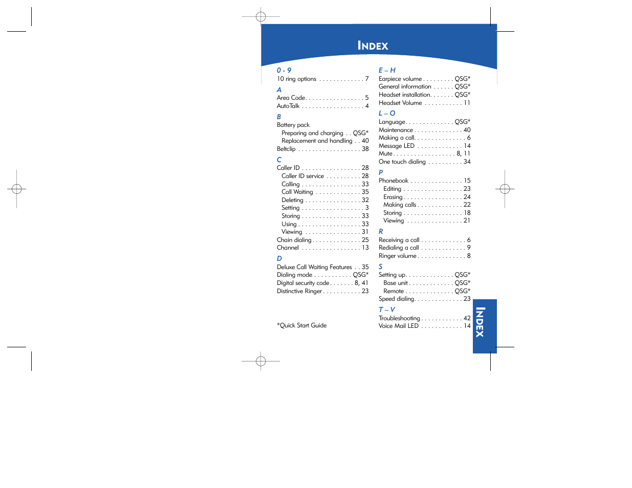 Ndex | Plantronics CT11 User Manual | Page 24 / 25