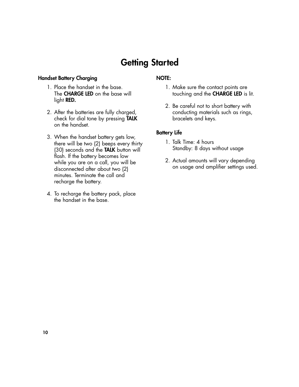 Getting started | Plantronics Clarity Walker 435 User Manual | Page 10 / 24