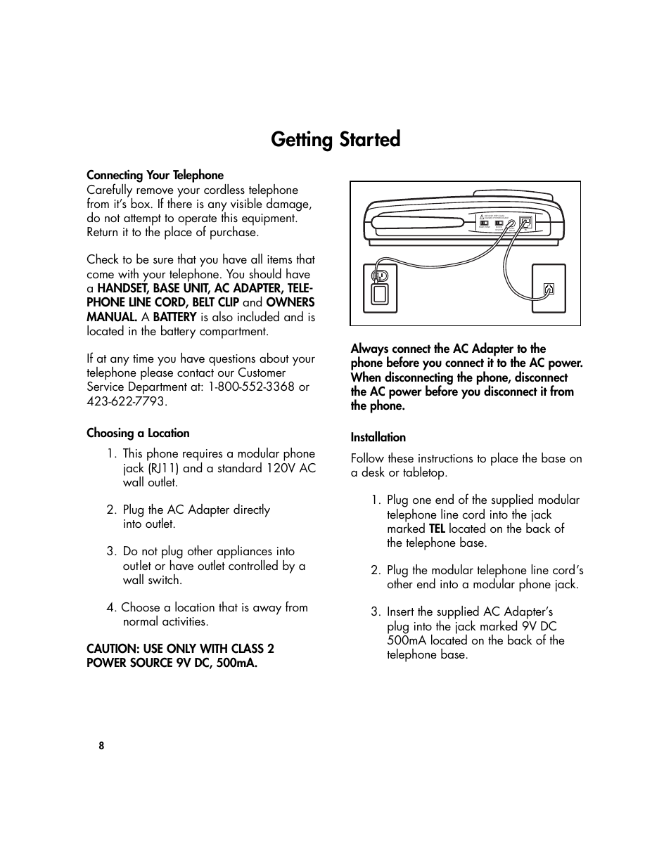 Getting started | Plantronics Clarity Walker 435 User Manual | Page 8 / 24