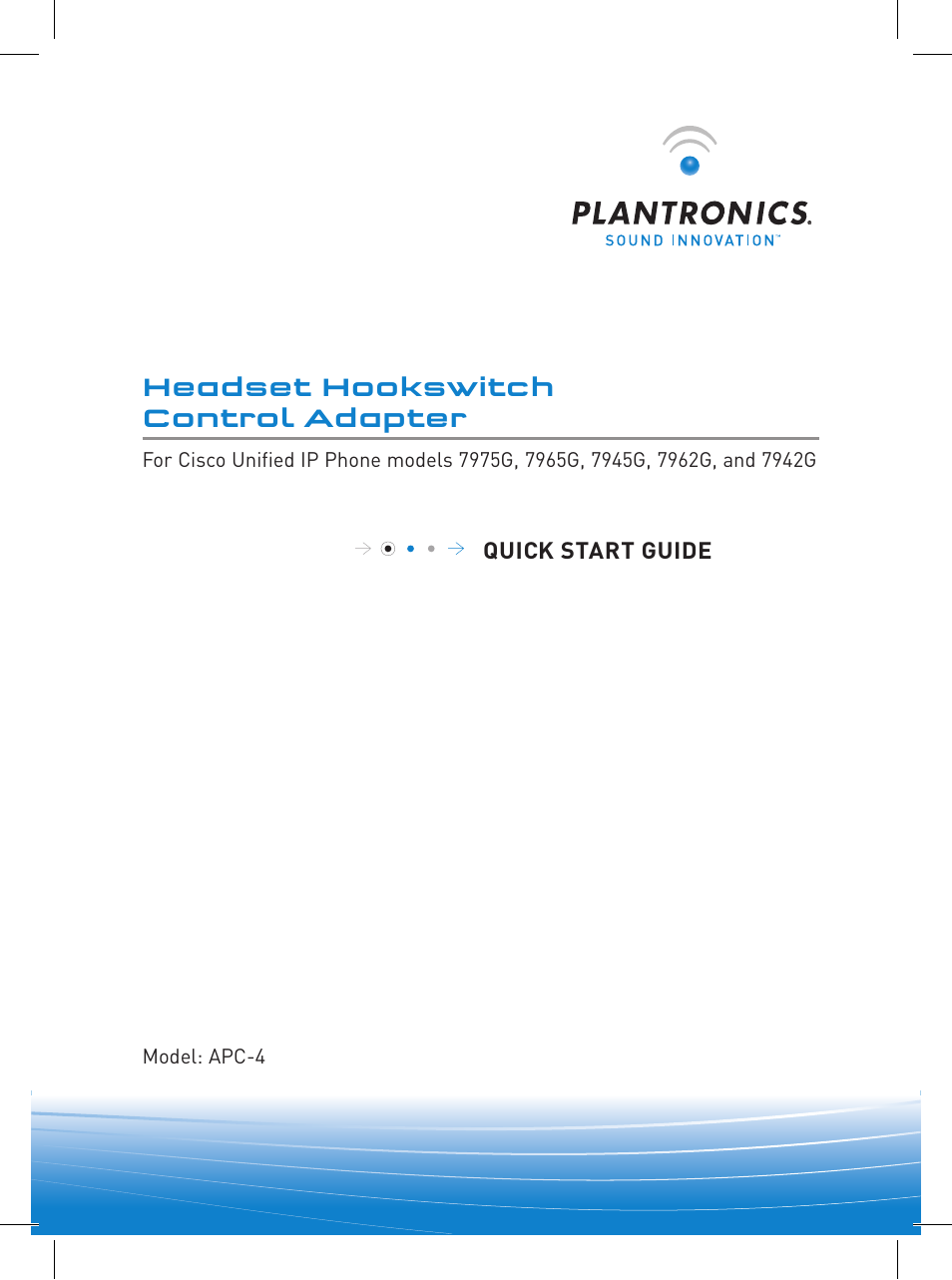 Plantronics APC-4 User Manual | 4 pages