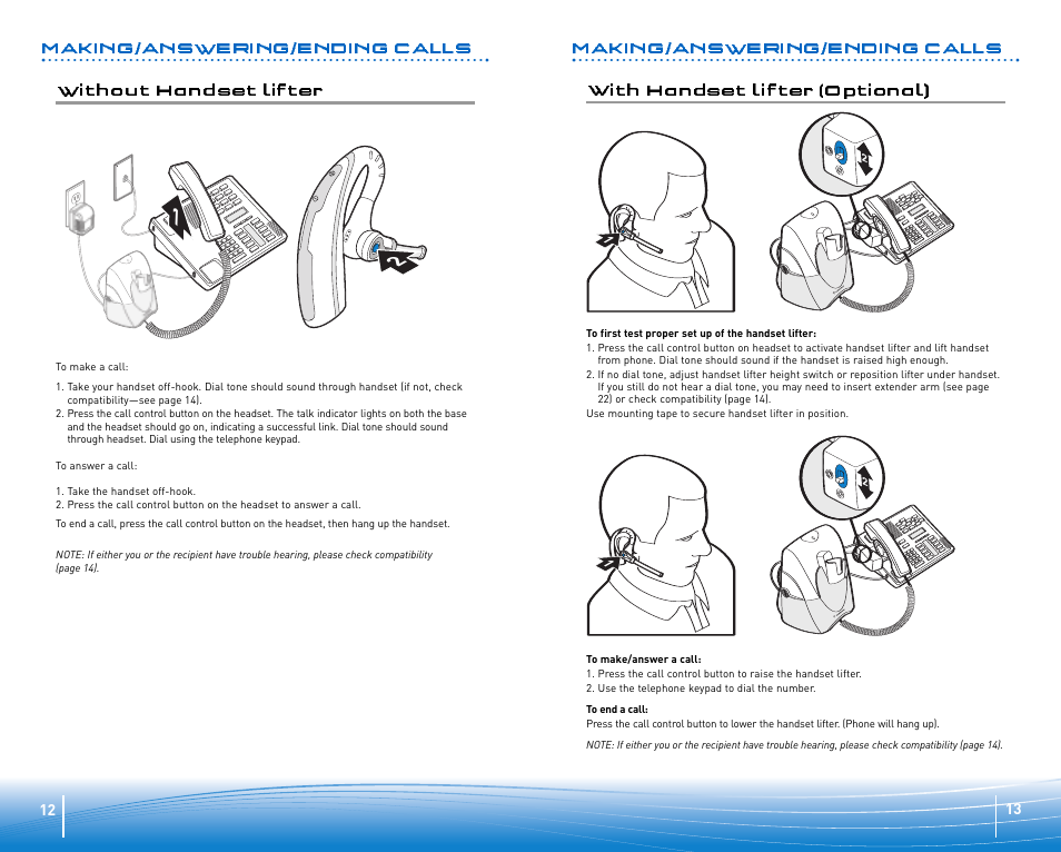 Making/answering/ending calls | Plantronics CS 70 User Manual | Page 7 / 12