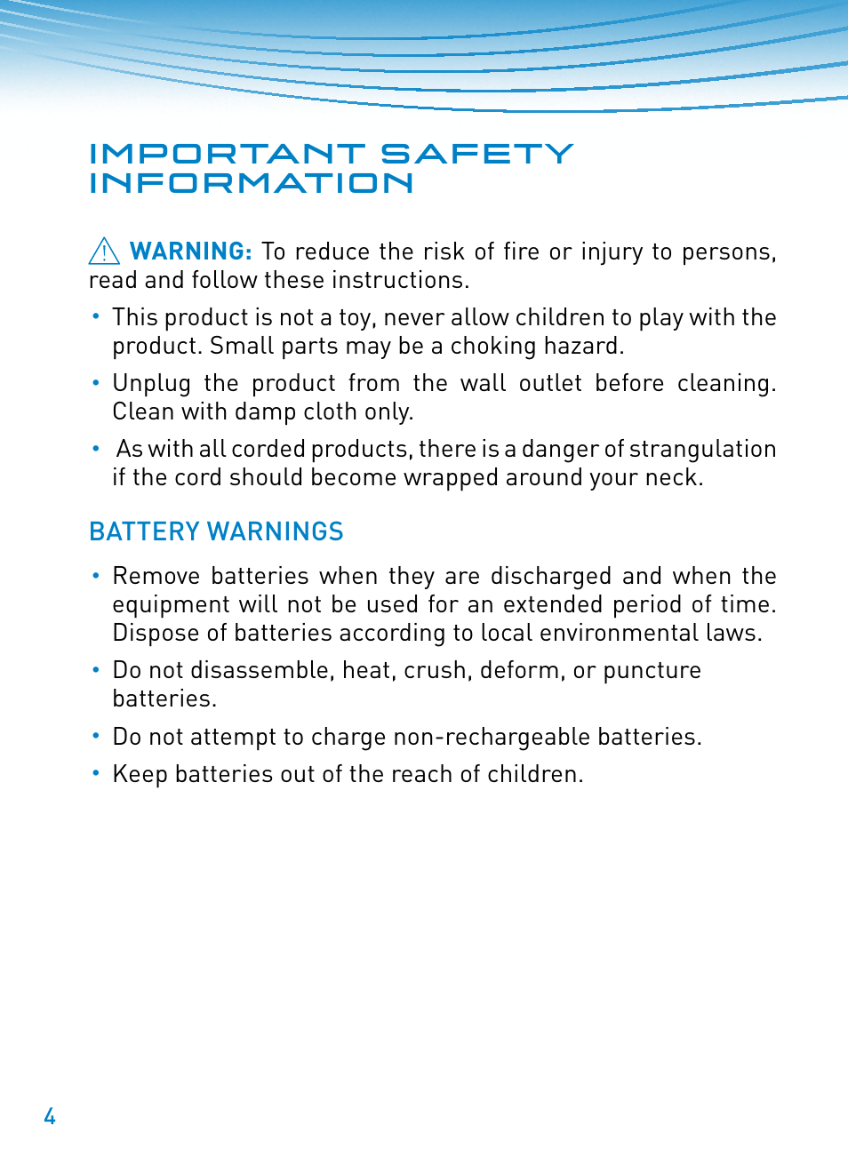 Important safety information | Plantronics M22 User Manual | Page 4 / 16