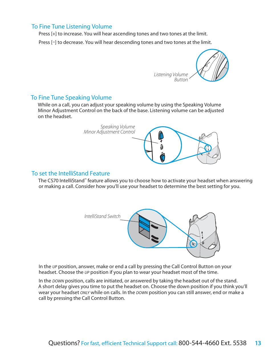 Questions | Plantronics CS70 User Manual | Page 13 / 16